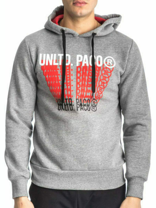 Paco & Co Herren Sweatshirt mit Kapuze Grey Melange