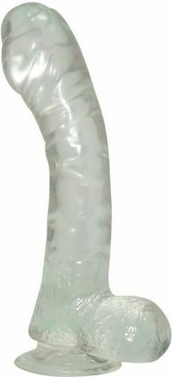 You2Toys Lazy Buttcock Glass Dildo with Balls and Suction Cup Transparent 17cm