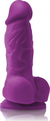 Ns Novelties Colours Pleasures Silicone Dildo Glass Dildo with Balls and Suction Cup Purple 10cm