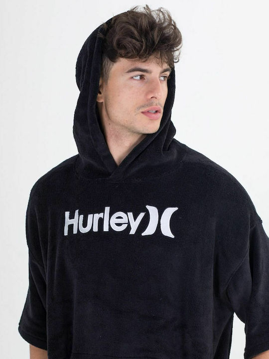 Hurley One & Only Πόντσο Θαλάσσης από Μικροΐνες Μαύρο