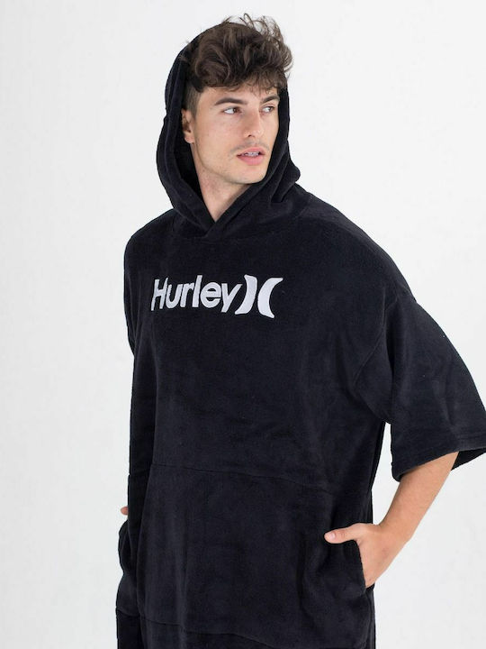 Hurley One & Only Πόντσο Θαλάσσης από Μικροΐνες Μαύρο