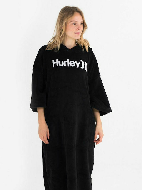Hurley One & Only Πόντσο Θαλάσσης από Μικροΐνες Μαύρο