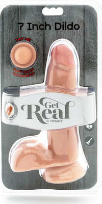 ToyJoy Get Real Dual Density Dildo with Balls Dildo realist cu testicule și ventuză Carne 18cm