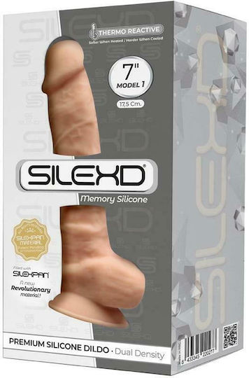 SilexD Dual Density Model 1 Ρεαλιστικό Dildo με Όρχεις και Βεντούζα Flesh 18cm