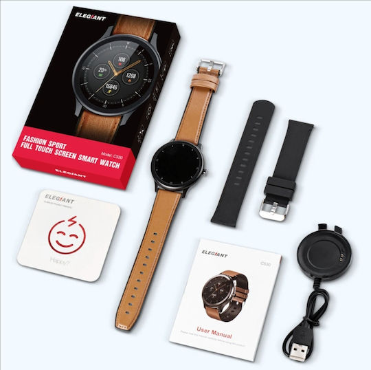 Elegiant C530 Smartwatch mit Pulsmesser (Schwarz)
