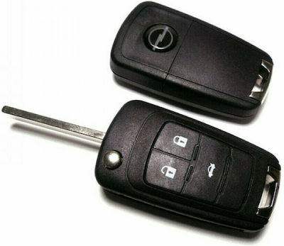 Foldable Car Key Shell with Blade with 3 Buttons for Opel J