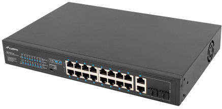 Lanberg RSFE-16P-2C-150 Unmanaged L2 PoE+ Switch με 16 Θύρες Gigabit (1Gbps) Ethernet και 2 SFP Θύρες