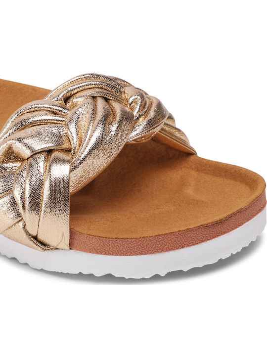 Yoder Women's Flat Sandals in Gold Color