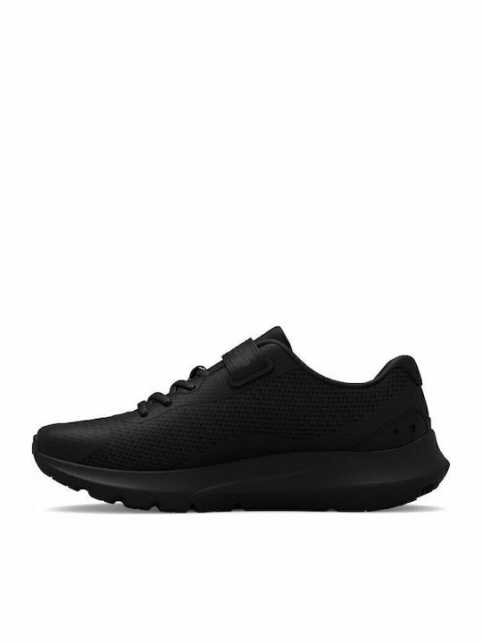 Surge 3 Kids Sports Shoes Running with Hoop & Loop Closure Black
