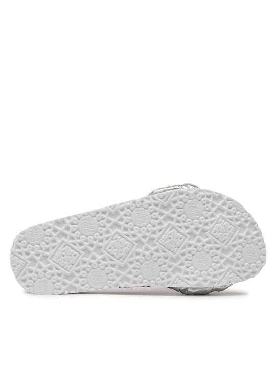Yoder Women's Flat Sandals in Silver Color -Ασημί