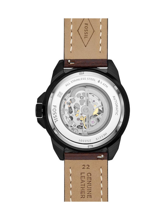 Fossil Bronson Men's Watch 43mm Battery with Brown Leather Strap