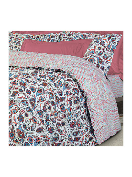 Greenwich Polo Club Duvet Cover Set Cotton Queen with 2 Pillowcases 240x260 2119 Beige / Blue / Bordeaux