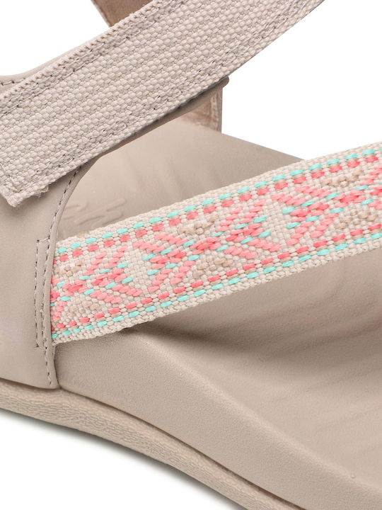 Beachy Sunrise Women's Flat Sandals Sporty in Beige Color