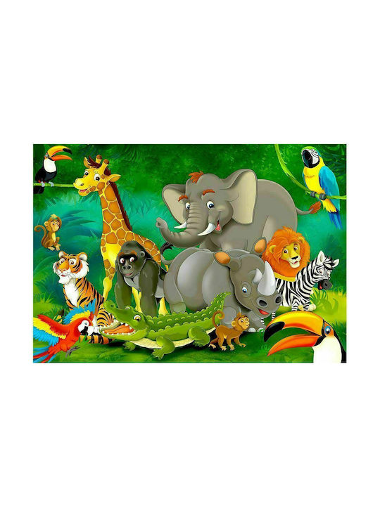 Polihome Peel & Stick Kids Wallpaper Colourful Safari L196xH140cm