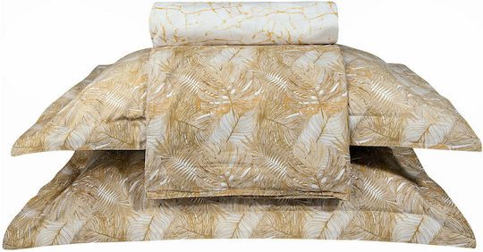 Greenwich Polo Club Комплект Плик за Завивка Памучен Кинг Сайз с 2 Калъфки 220x240 2121 White / Gold