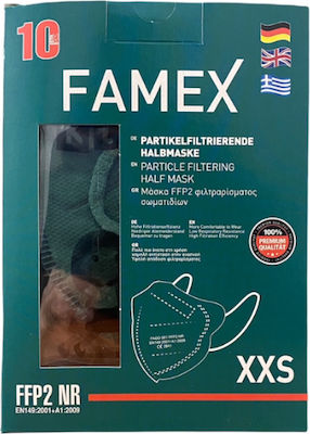 Famex Kids Mask FFP2 NR XXS Mască de protecție FFP2 XXS pentru copii Verde 1buc