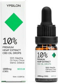 Ypsilon Premium Extract Έλαιο Κάνναβης σε Σταγόνες 1000mg Medium με 10% CBD 10ml