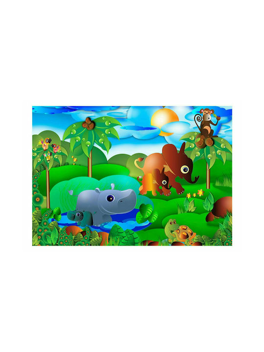 Polihome Kids Wallpaper Fabric Animal Family L150xH105εκ.