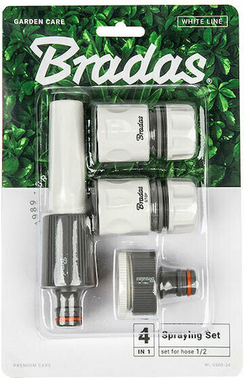 Bradas Set Wasserpistole/Spritzdüse MK-WL-5500-34K Satz mit 4 Bewässerungsanschlüssen 3/4"