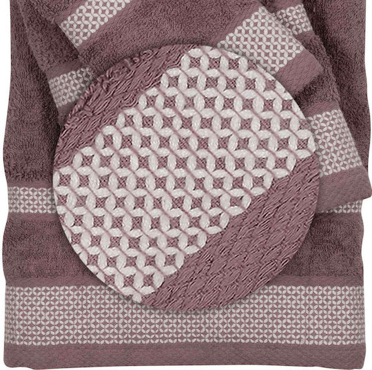 Das Home Bath Towel Set 3pcs Best 0593 Purple Weight 480gr/m²