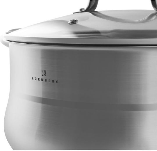 Edenberg Cookware Set Stainless Steel Silver 6 Pieces