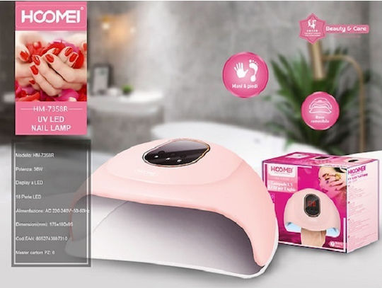 Hoomei Nageltrockner UV / LED 36W Rosa