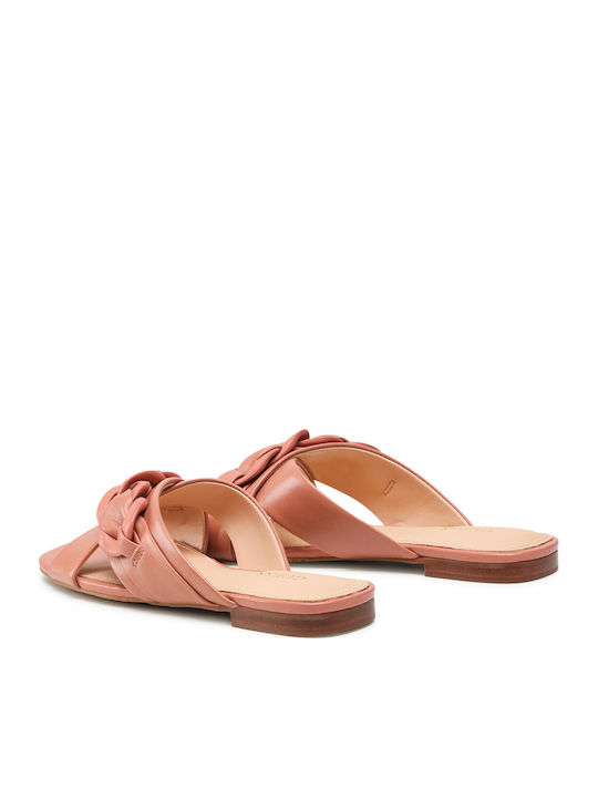 Sameya Leder Flache Sandalen für Damen in Rosa Farbe