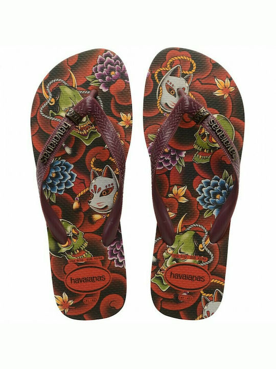 Top Tribo Men's Flip Flops Burgundy