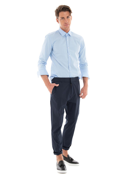 Hugo Boss Herrenhose Elastisch in Slim Passform Marineblau