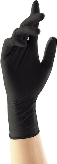 GMT Super Gloves Extra Strong Nitrile Examination Gloves Powder Free Black 100pcs