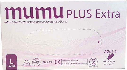 My Medikal Mumu Plus Extra Handschuhe Nitril Puderfrei in Blau Farbe 100Stück