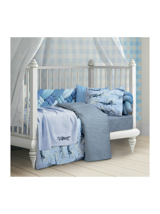 Greenwich Polo Club Blanket Nursery Swaddling Blankets 8817 Knitted Grey - Blue 80x110cm. 220680118817