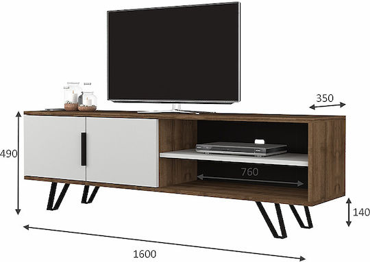 Foot Επιδαπέδιο Καρυδί - Λευκό 160x35x49εκ. Foot Επιδαπέδιο Καρυδί - Λευκό 160x35x49εκ.