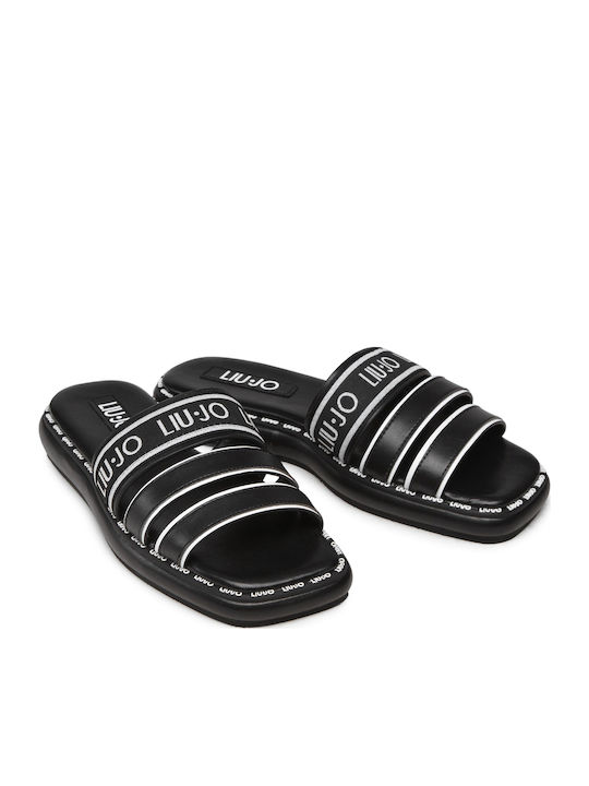 Amelia Leder Flache Sandalen für Damen in Schwarz Farbe