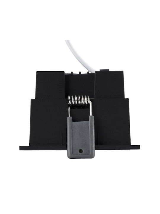 GloboStar Pluto M Square Metallic Recessed Spot with Integrated LED and Warm White Light Black 8.4x8.4cm. 1pcs