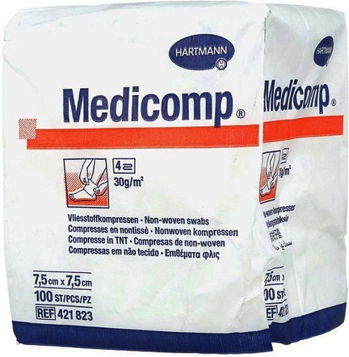 Hartmann Non-Sterile Gauze Pads 7.5x7.5cm Medicomp 100pcs