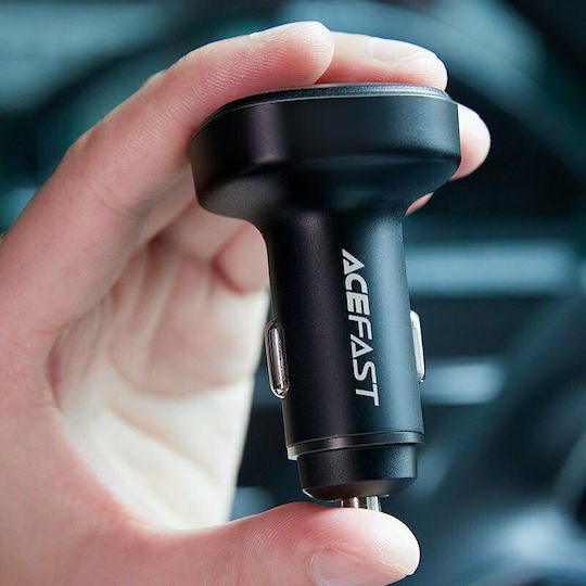 Acefast B3 Autoladegerät 66W 4A Schnellladen mit Anschlüssen: 1xUSB 1xType-C Schwarz Farbe