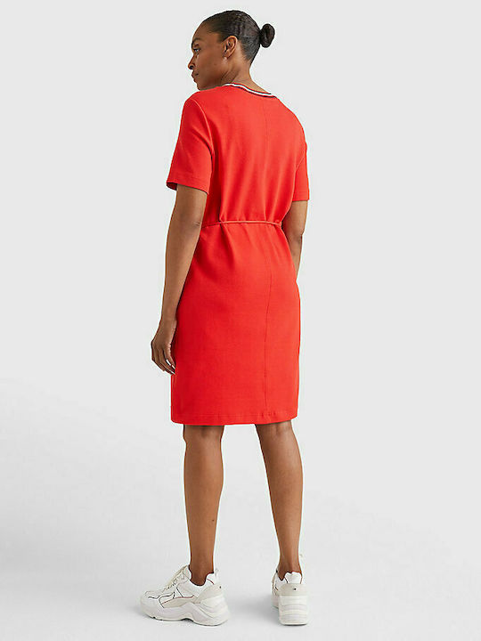 Tommy Hilfiger Καλοκαιρινό Mini T-shirt Φόρεμα Κόκκινο