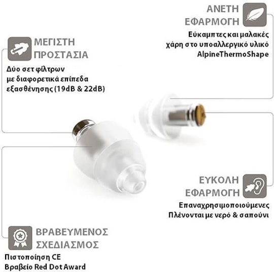 Alpine MusicSafe Earplugs in Transparent Colour 111.23.202 2 Pieces
