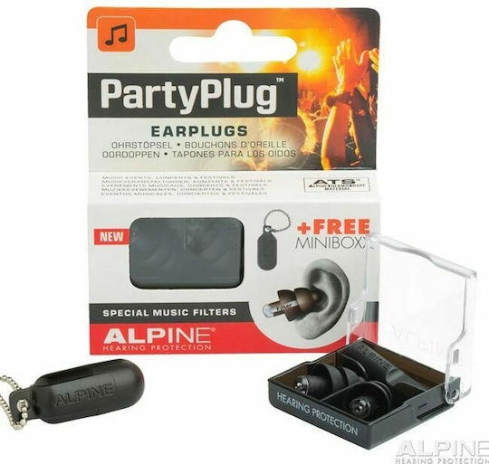 Alpine PartyPlug Ωτοασπίδες 2τμχ σε Μαύρο Χρώμα 111.21.652