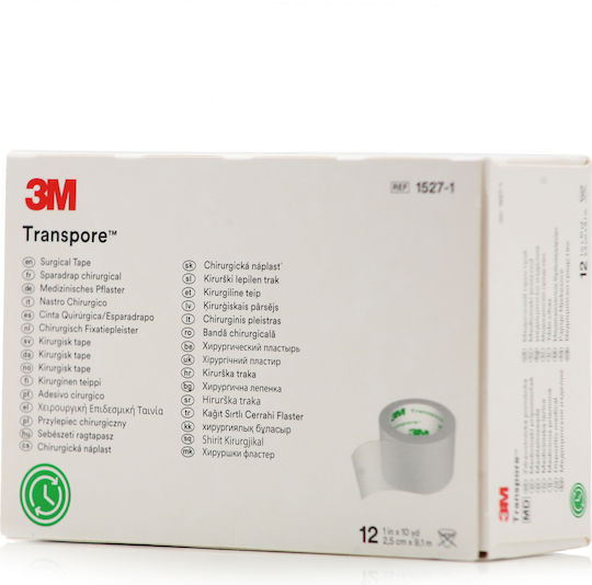 3M Transpore Transparent Bandage Tapes 2.5cm x 9.1m 12pcs