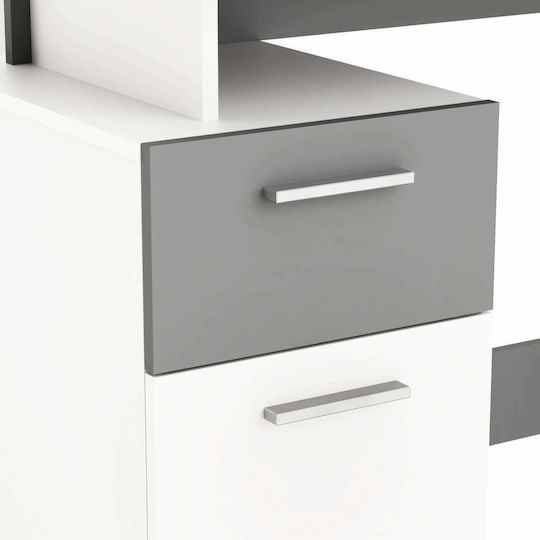Praxton Παιδικό Γραφείο από Μελαμίνη Λευκό 121.5x55x109cm
