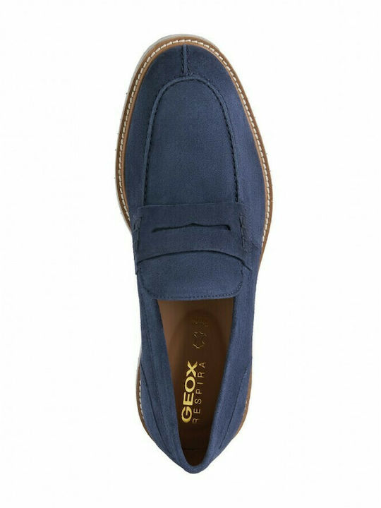 Geox Suede Ανδρικά Μοκασίνια σε Μπλε Χρώμα