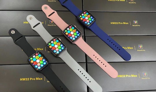 WearFit HW22 Pro Max 45mm Smartwatch with Heart Rate Monitor (Pink Sand)