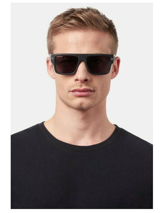 Dsquared2 Men's Sunglasses with Black Metal Frame and Black Mirror Lens 0003S 003/T4