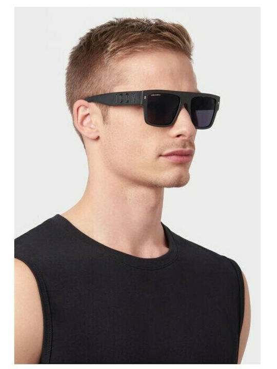 Dsquared2 Men's Sunglasses with Black Metal Frame and Black Mirror Lens 0003S 003/T4