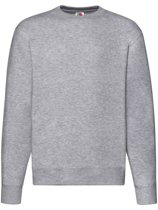 Fruit of the Loom Premium Set-In Ανδρική Διαφημιστική Μπλούζα Μακρυμάνικη Heather Grey