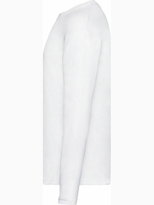 Fruit of the Loom Original Ανδρική Διαφημιστική Μπλούζα Μακρυμάνικη σε Λευκό Χρώμα