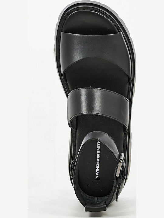 Windsor Smith Thrilled Leather Sandals Black