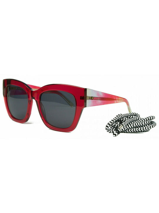 Missoni Women's Sunglasses with Red Plastic Frame and Black Lens MMI 0096/S SDH/IR